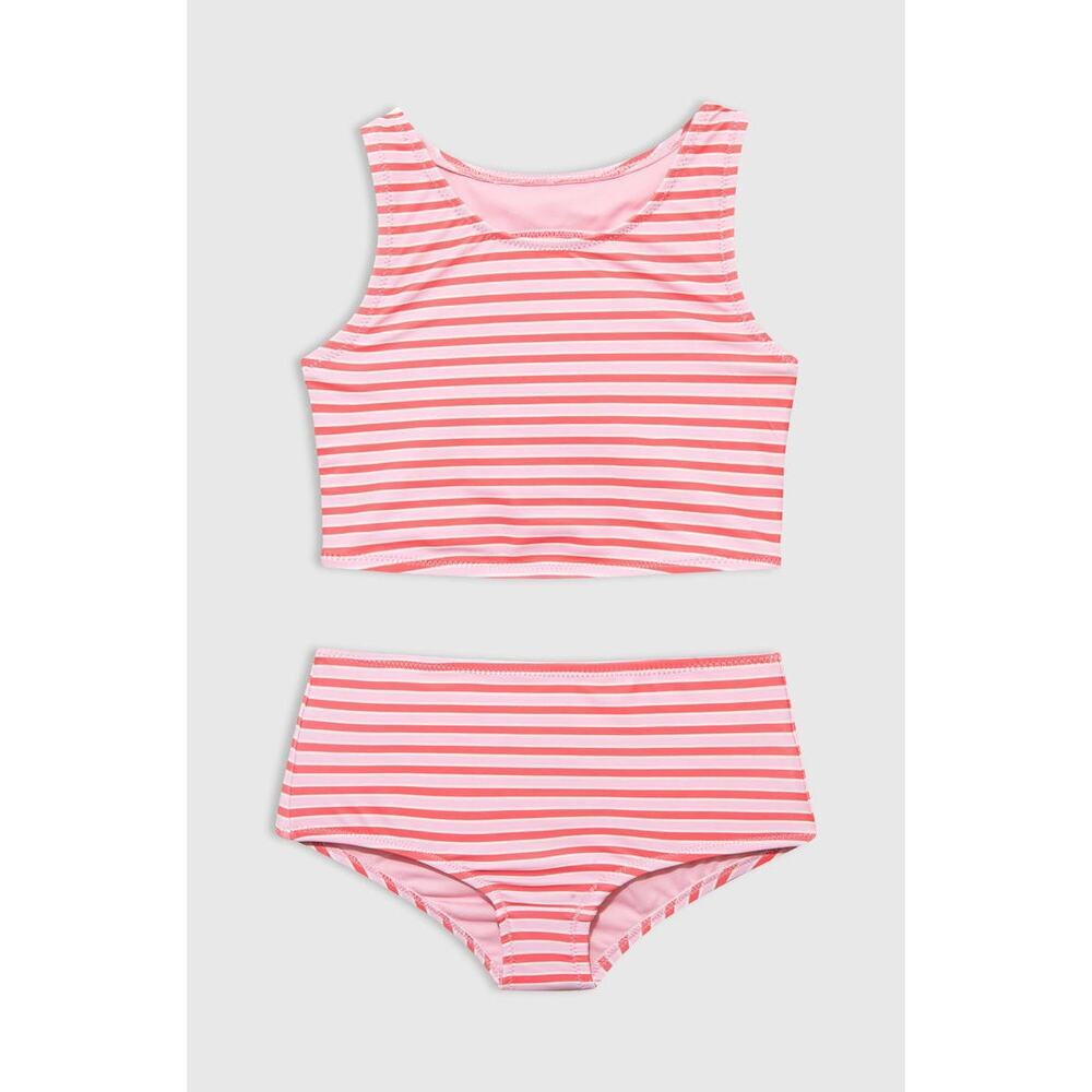 New Gap Kids Tankini sz L (10) Pink Stripe Two Piece Swimsuit